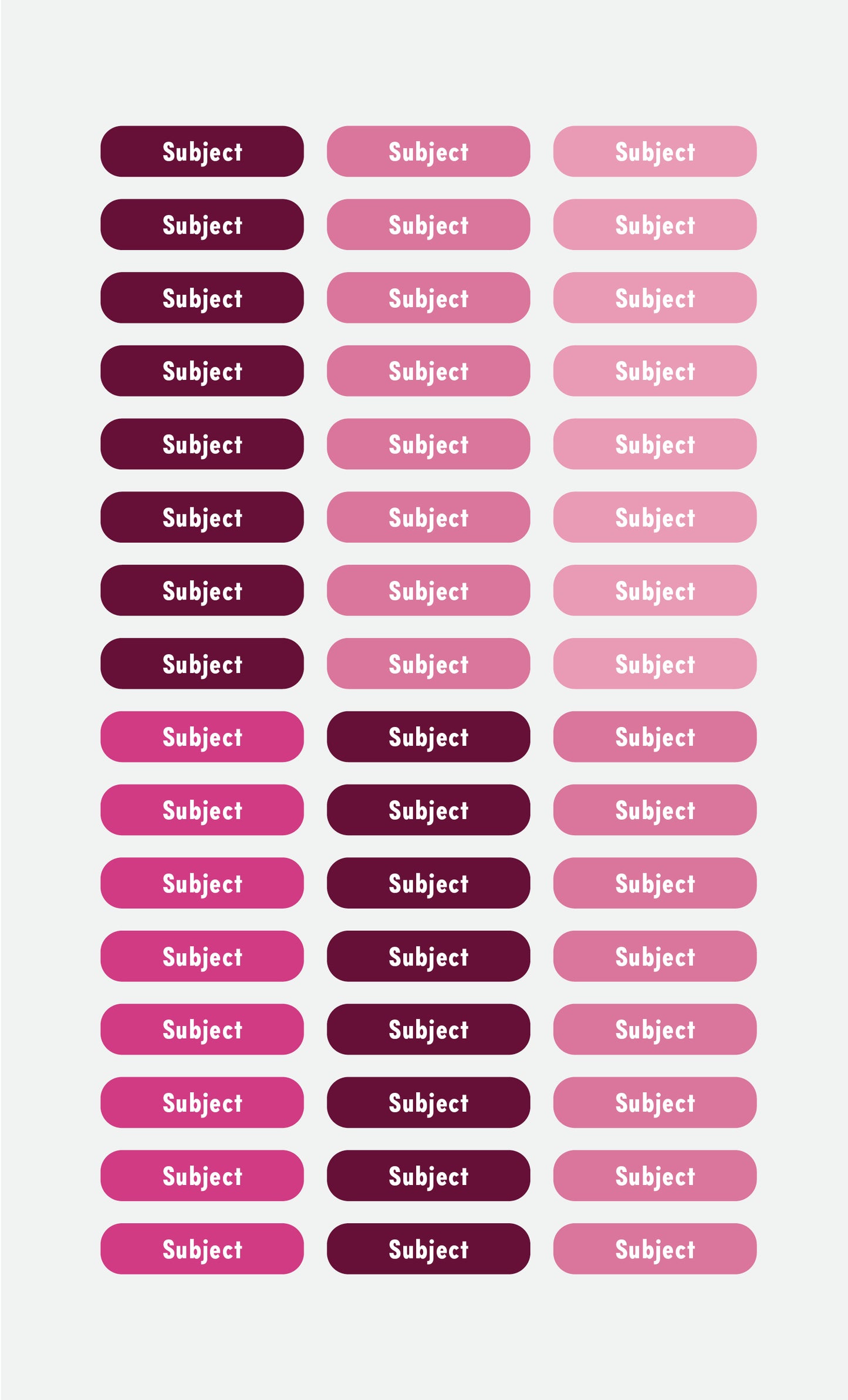 Subject Labels - Studio Era