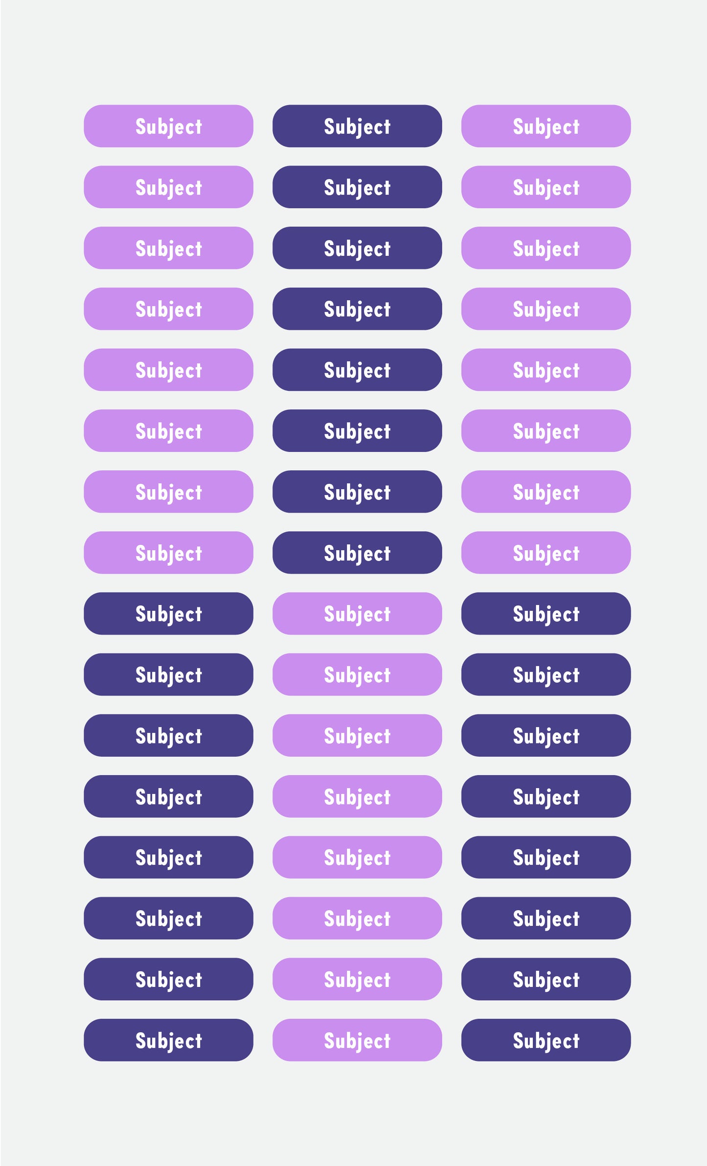Subject Labels - Studio Era