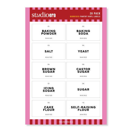 Numbered Baking Labels | 20 Pack
