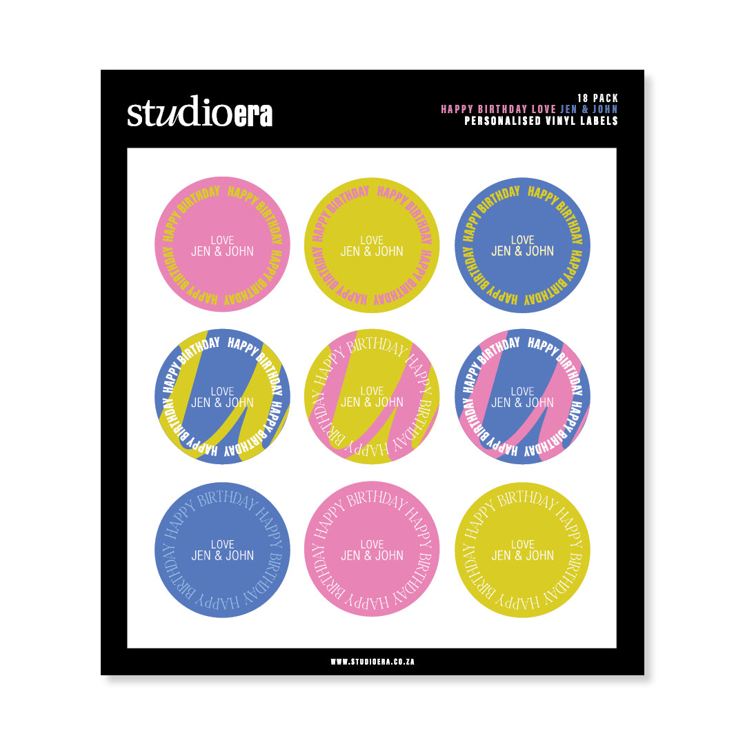 Personalised Happy Birthday Stickers | Celebrate Collection - Studio Era