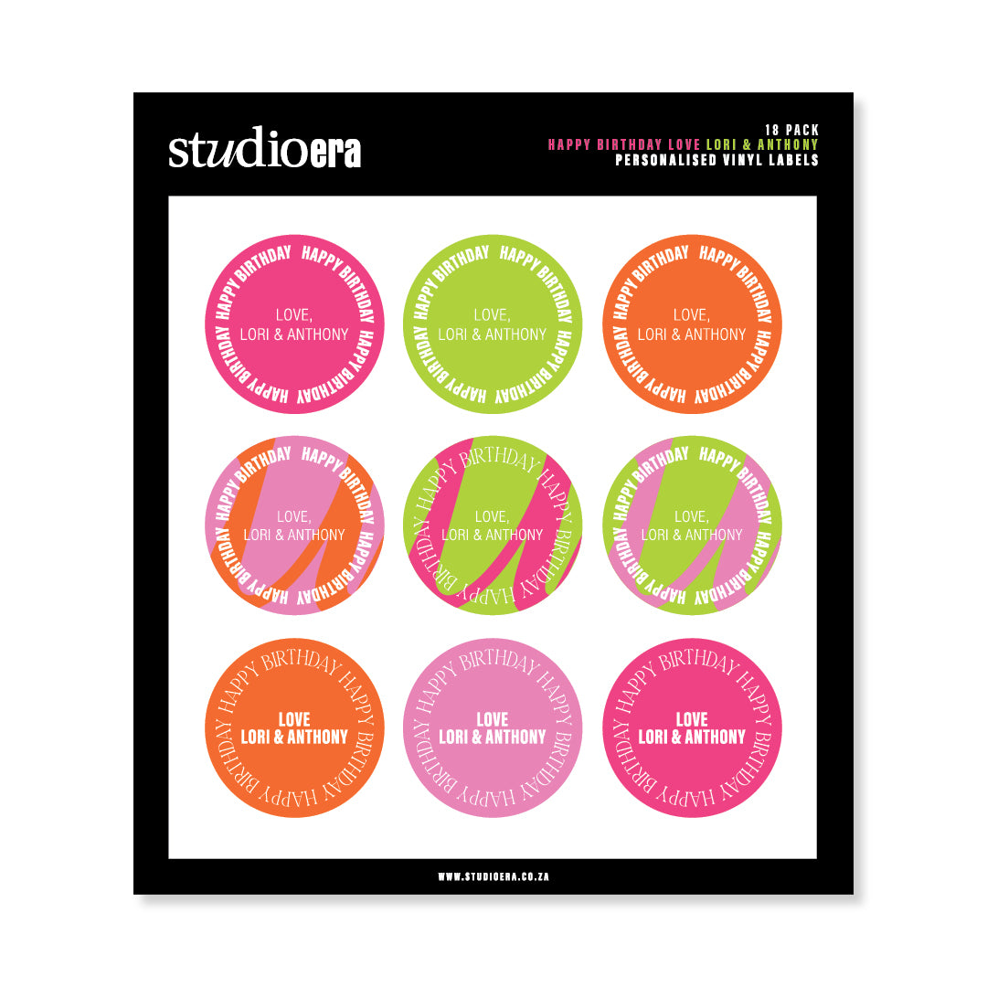 Personalised Happy Birthday Stickers | Celebrate Collection - Studio Era