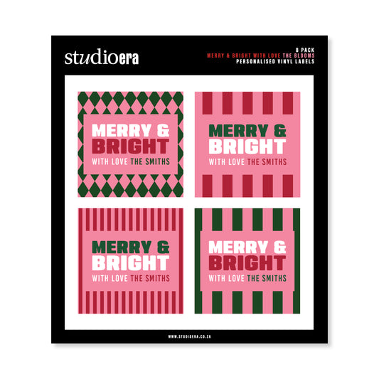 Personalised Christmas Stickers | Merry & Bright