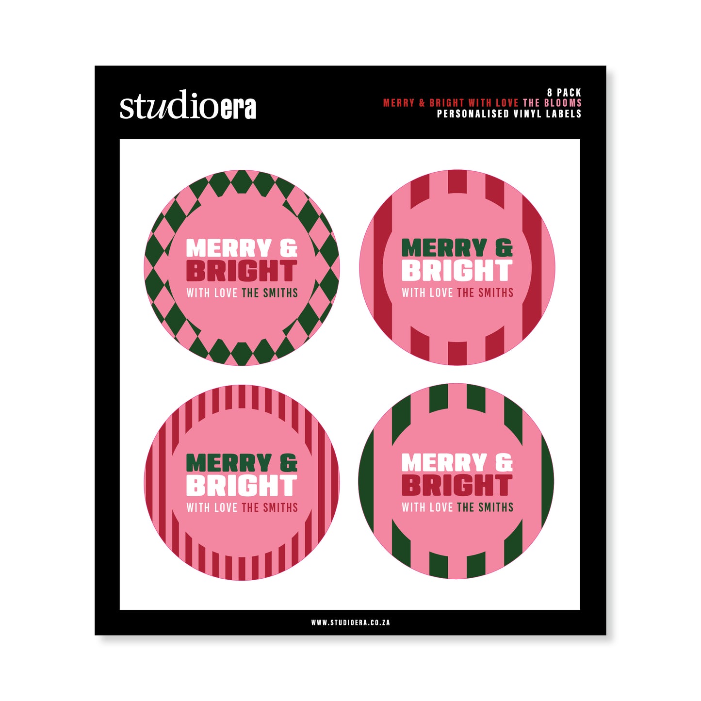 Personalised Christmas Stickers | Merry & Bright