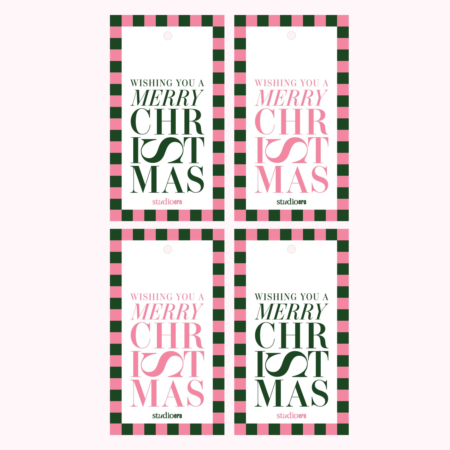 Merry Christmas Gift Tags – 4 Pack - Red & Green