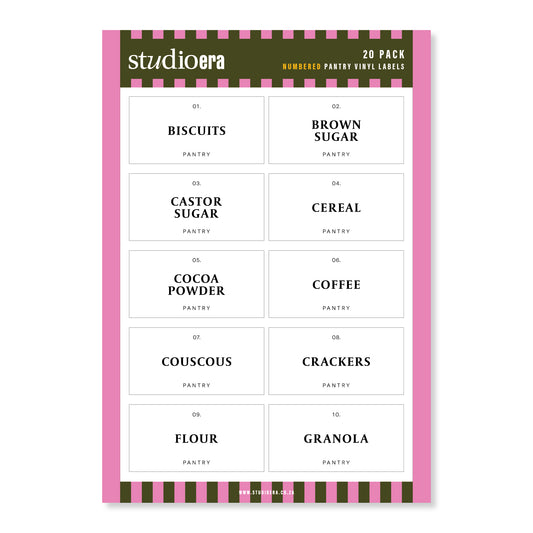 Numbered Pantry Labels | 20 Pack
