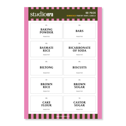 Numbered Pantry Labels | 60 Pack