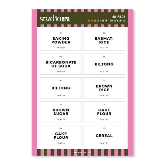 Numbered Pantry Labels | 40 Pack