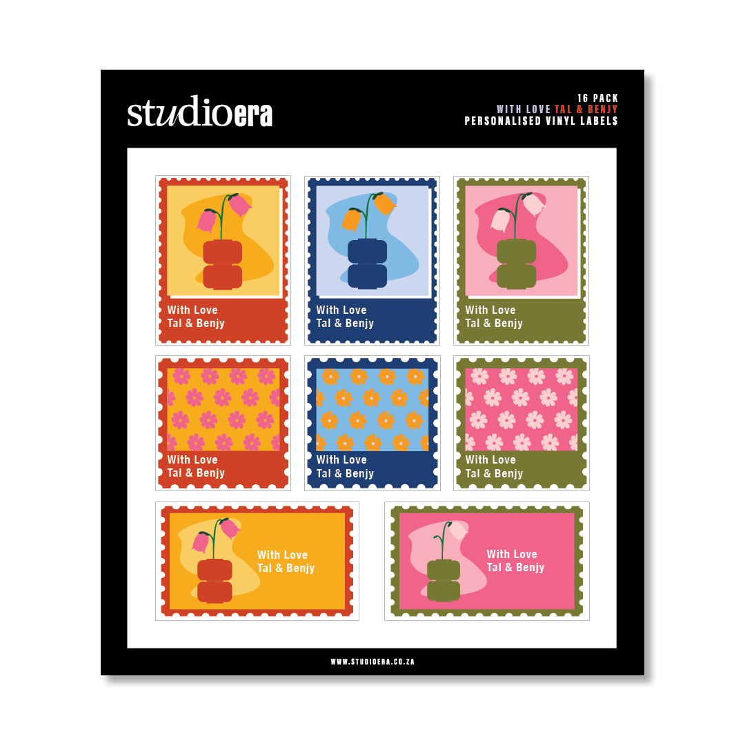 Personalised With Love Gifting Stickers | Floral Postcard Collection - Studio Era