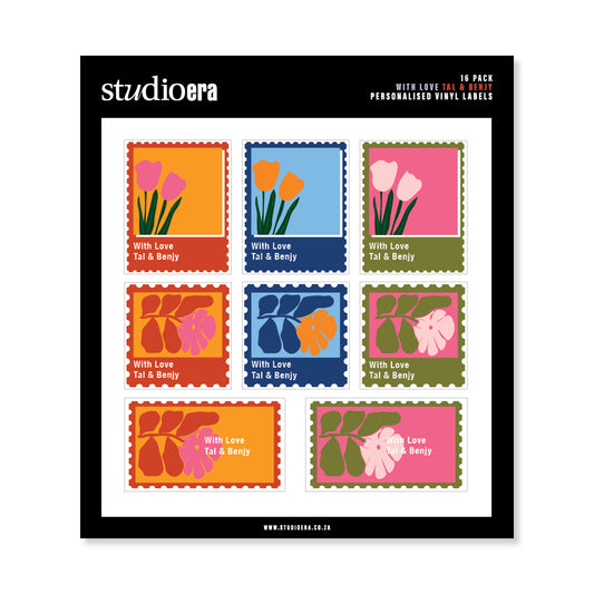 Personalised With Love Gifting Stickers | Floral Postcard Collection - Studio Era