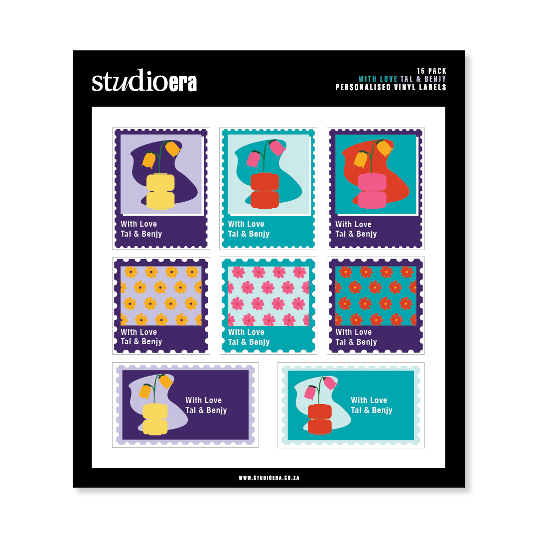 Personalised With Love Gifting Stickers | Floral Postcard Collection - Studio Era