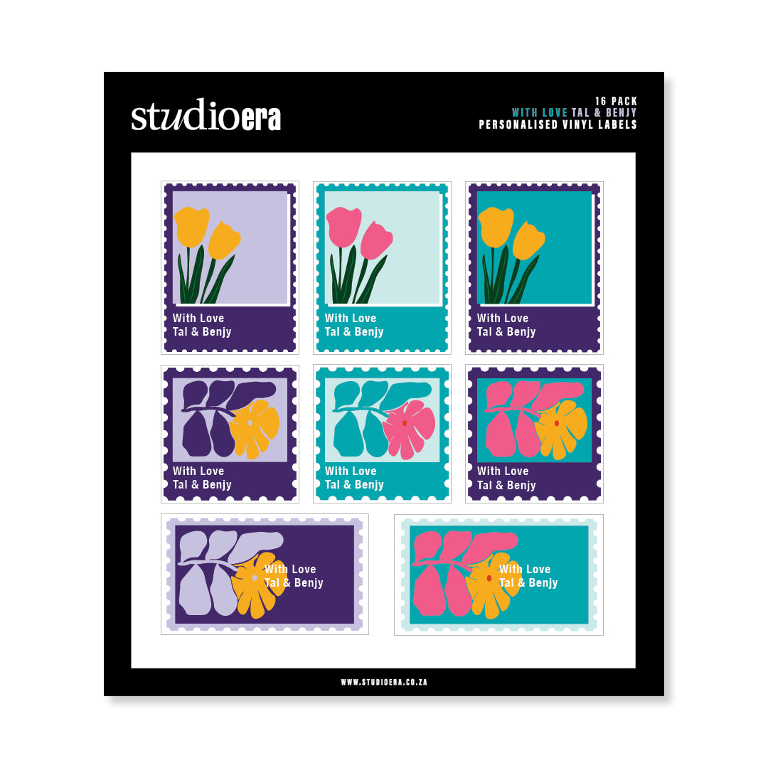 Personalised With Love Gifting Stickers | Floral Postcard Collection - Studio Era