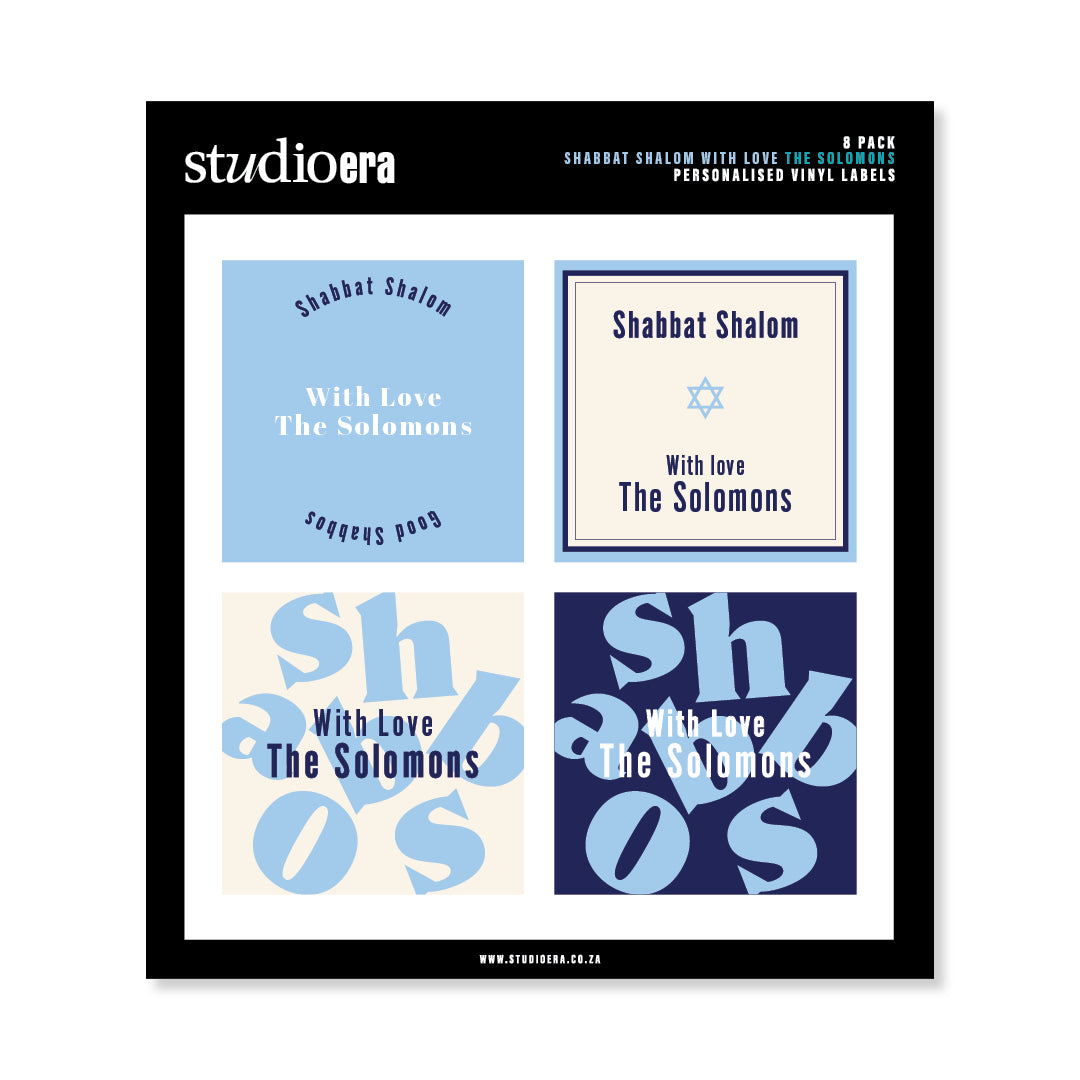 Personalised Shabbat Shalom Gifting Stickers | Colour Burst Collection - Studio Era