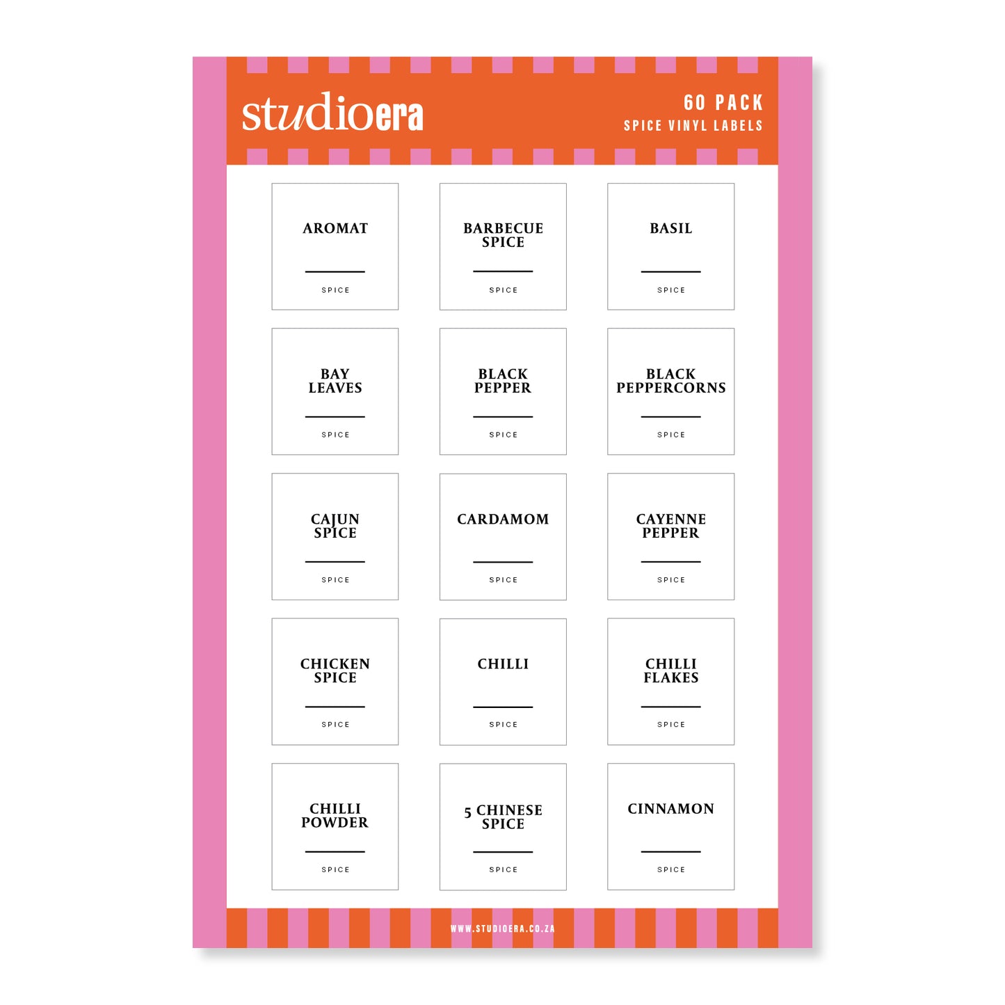 Simple Spice Labels | 60 Pack