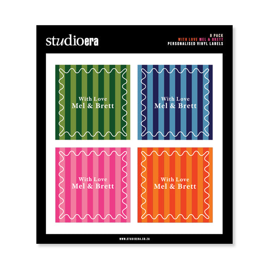 Personalised With Love Gifting Stickers | Stripe Collection - Studio Era