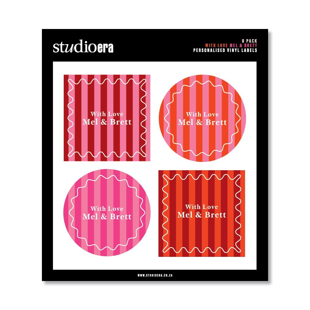 Personalised With Love Gifting Stickers | Stripe Collection - Studio Era