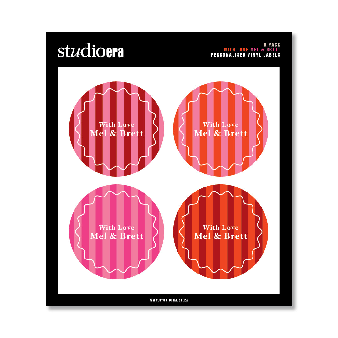Personalised With Love Gifting Stickers | Stripe Collection - Studio Era