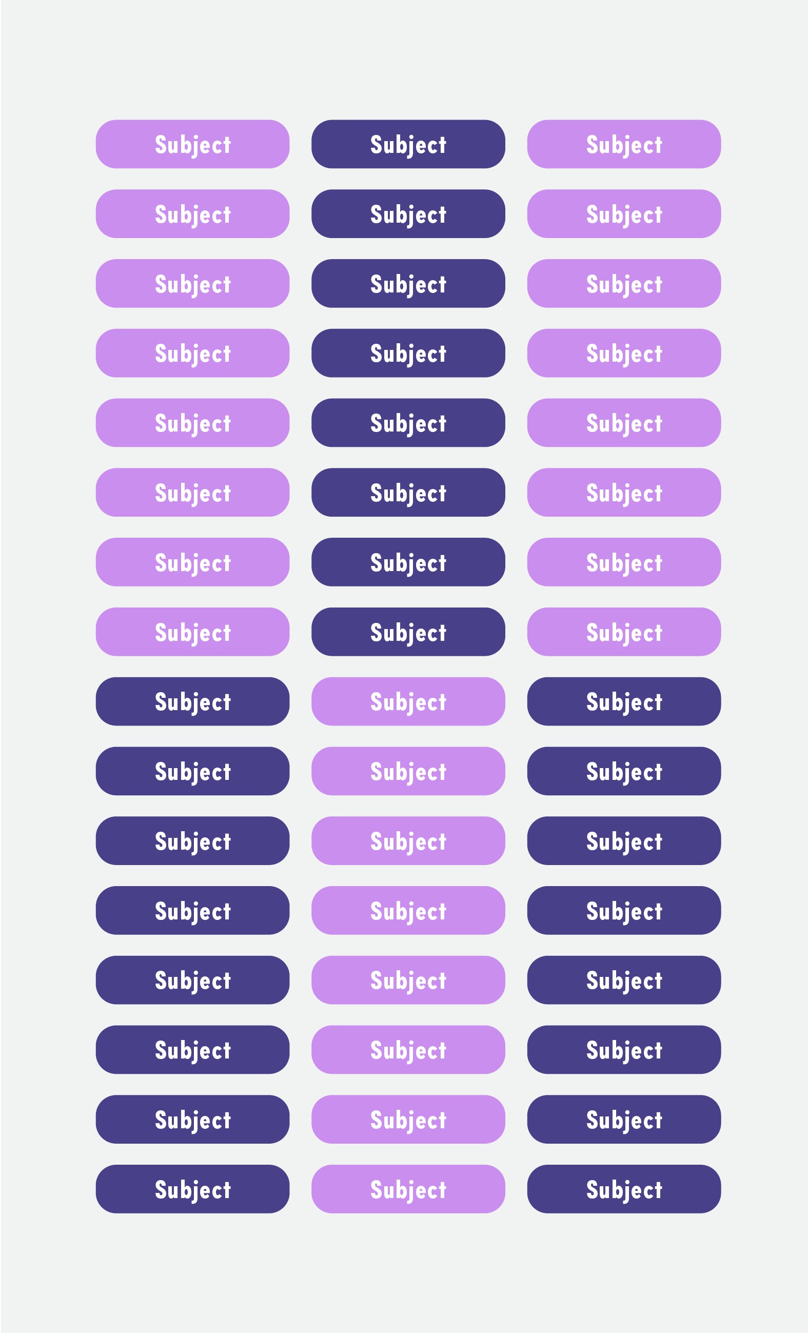 Subject Labels - Studio Era