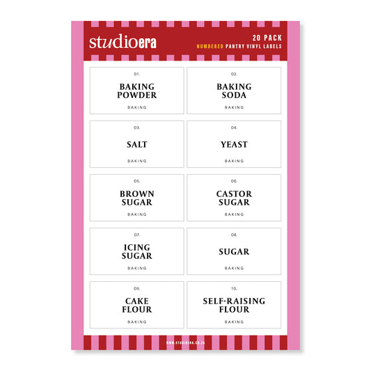 Numbered Baking Labels | 20 Pack
