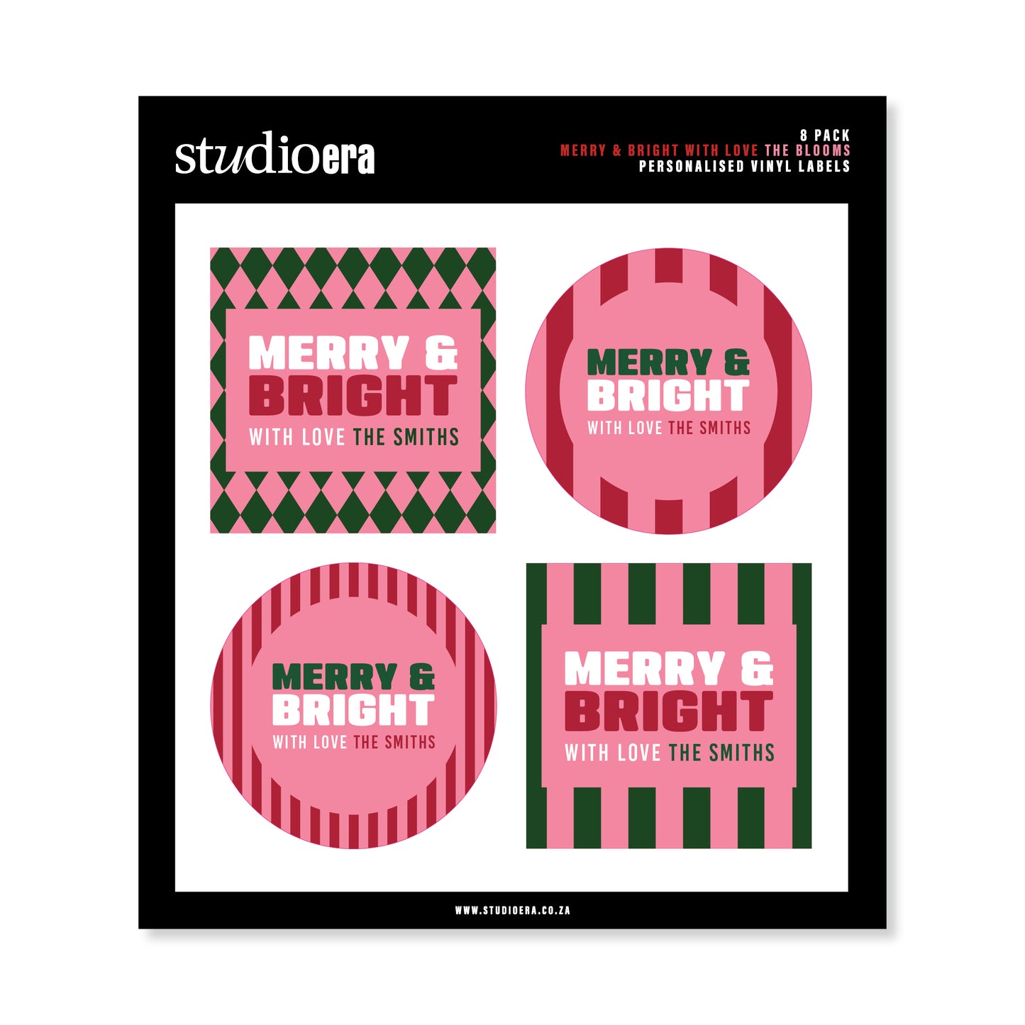 Personalised Christmas Stickers | Merry & Bright