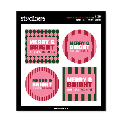 Personalised Christmas Stickers | Merry & Bright