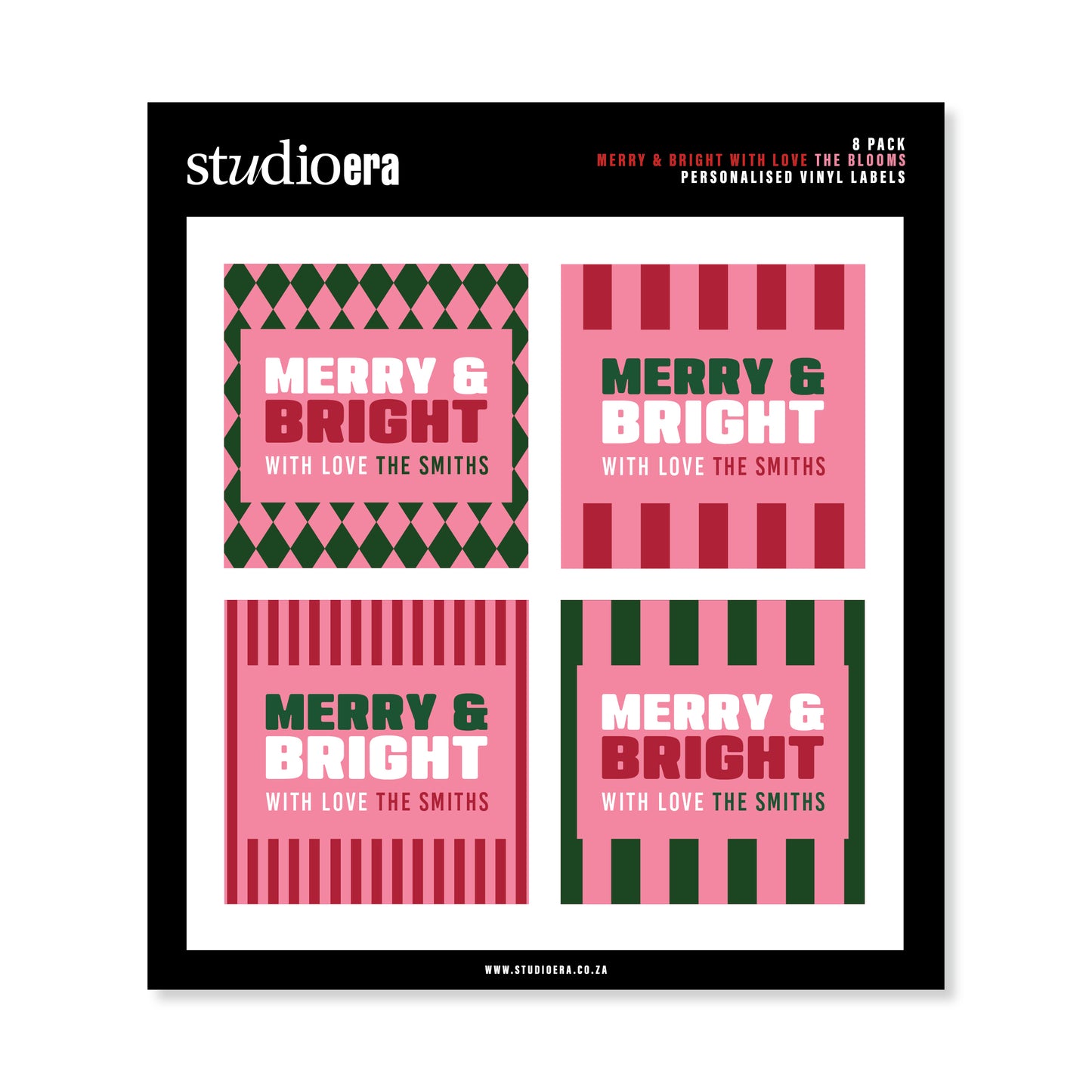 Personalised Christmas Stickers | Merry & Bright