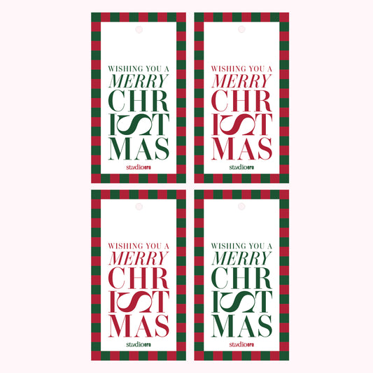 Merry Christmas Gift Tags – 4 Pack - Red & Green