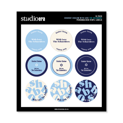 Personalised Shabbat Shalom Gifting Stickers | Colour Burst Collection - Studio Era