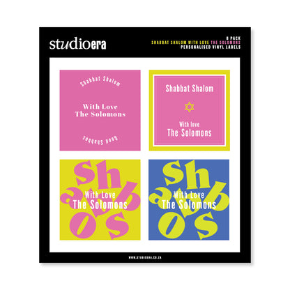 Personalised Shabbat Shalom Gifting Stickers | Colour Burst Collection - Studio Era