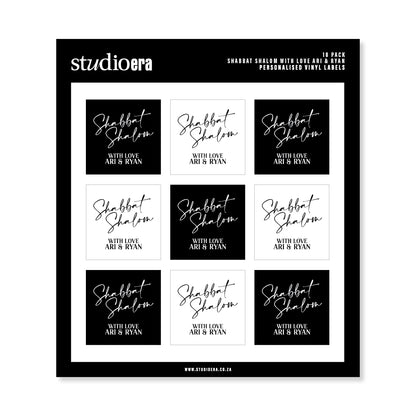 Personalised Shabbat Shalom Gifting Stickers | Classic Script Collection - Studio Era