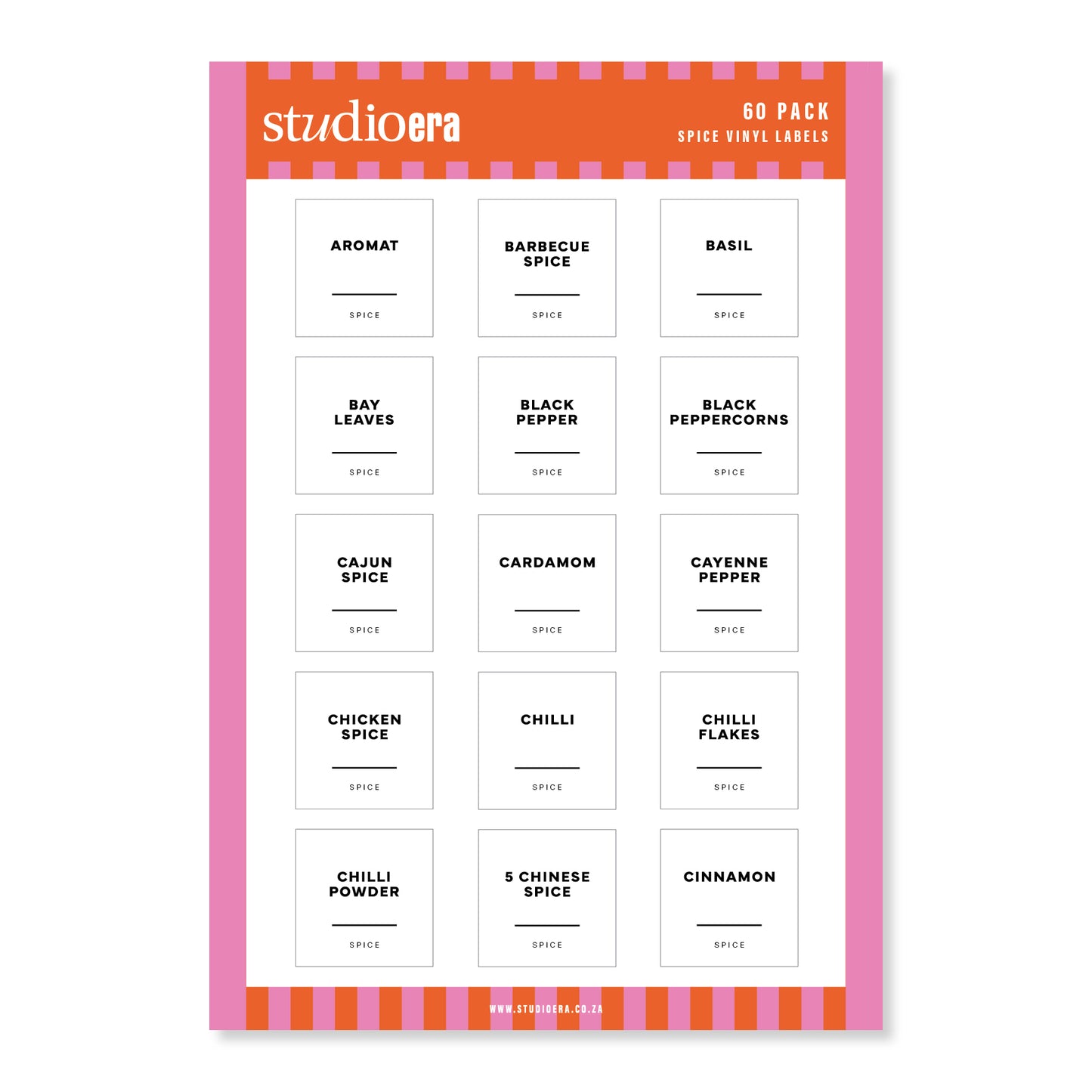 Simple Spice Labels | 60 Pack
