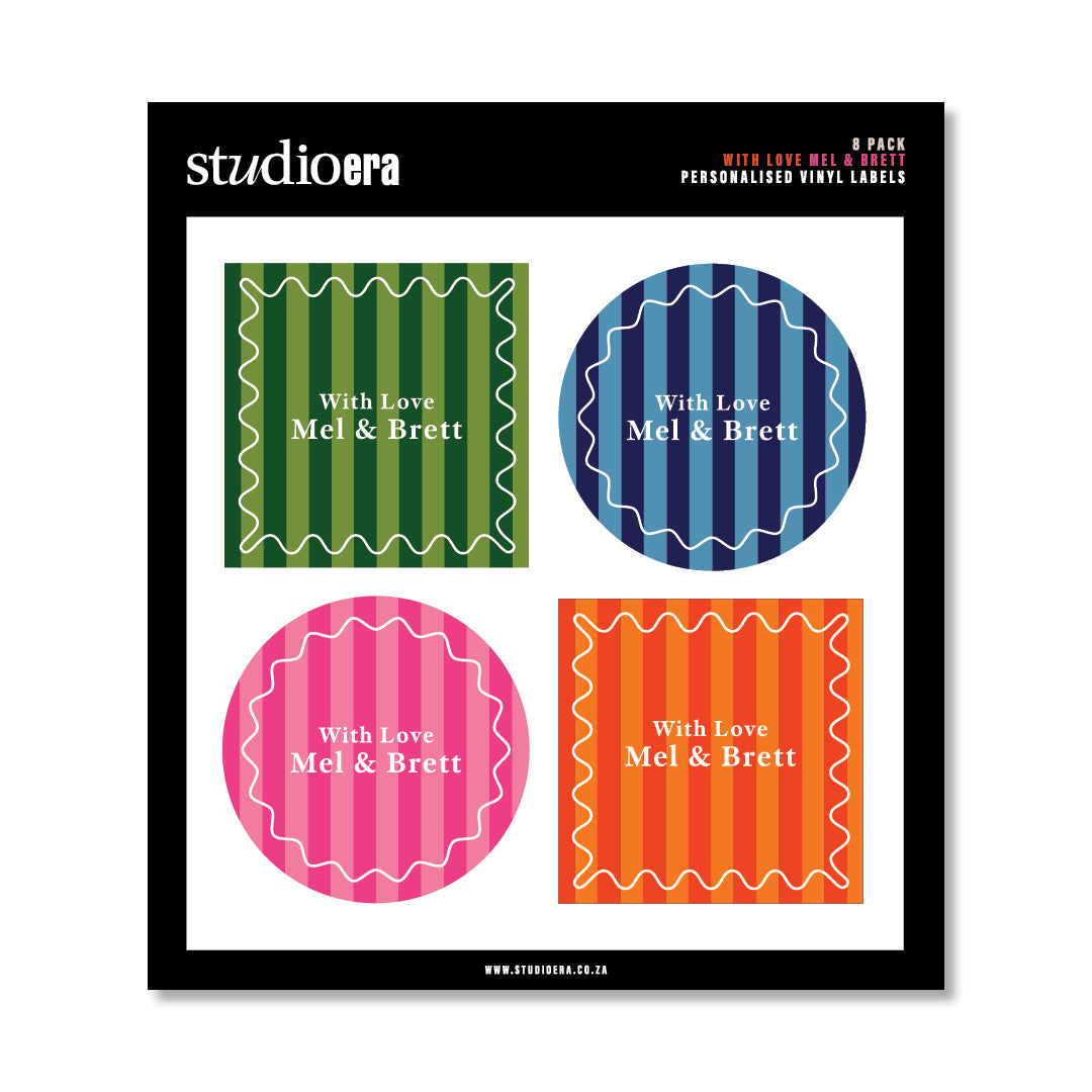 Personalised With Love Gifting Stickers | Stripe Collection - Studio Era