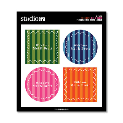 Personalised With Love Gifting Stickers | Stripe Collection - Studio Era