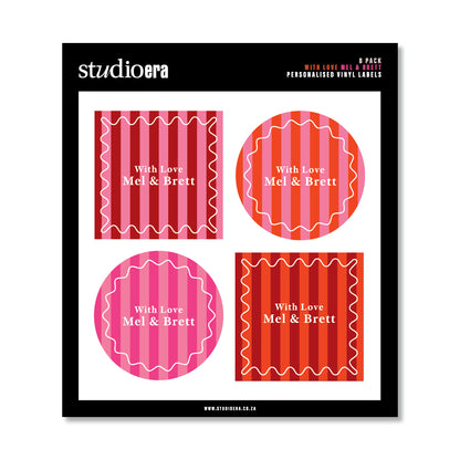 Personalised With Love Gifting Stickers | Stripe Collection - Studio Era