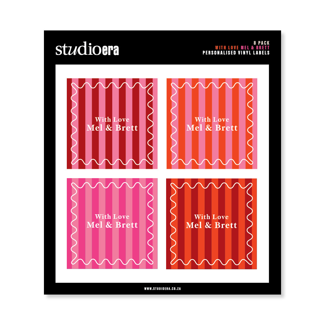Personalised With Love Gifting Stickers | Stripe Collection - Studio Era